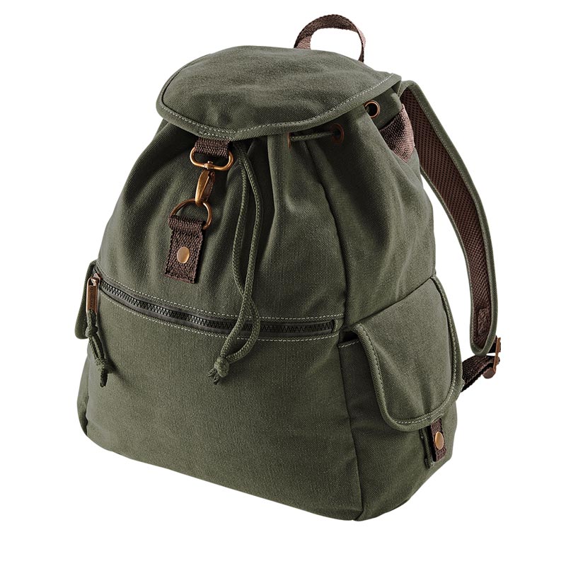 Vintage canvas backpack - Vintage Military Green One Size